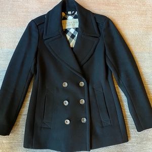 Burberry Brit Navy Blue Wool Peacoat Size 6